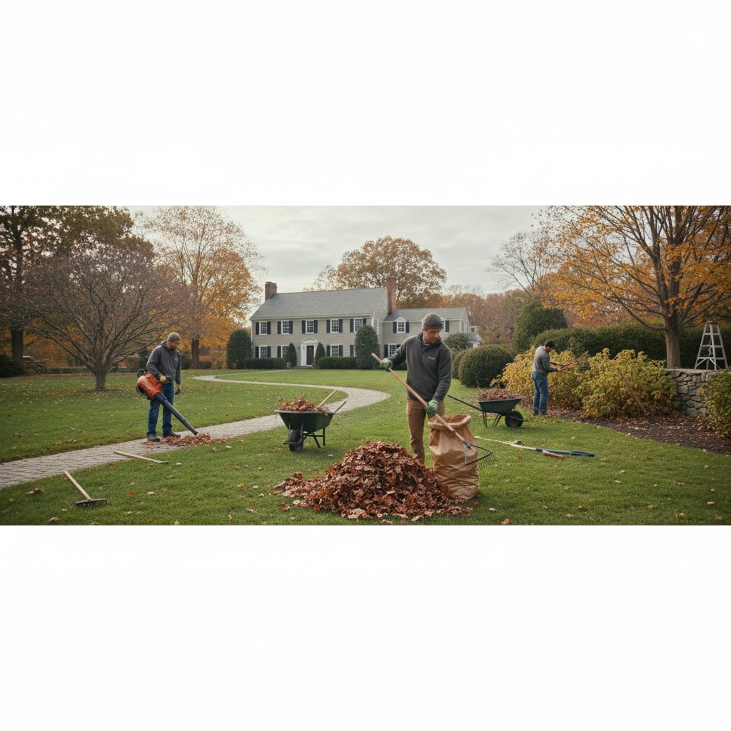 Seasonal cleanup and mulch installation as part of comprehensive property maintenance