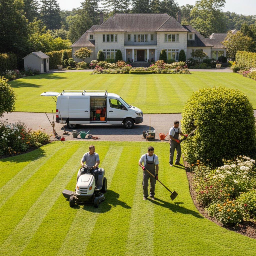 Professional property maintenance services for well-maintained Long Island landscape