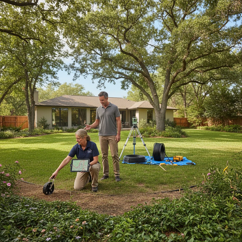 Irrigation system design consultation with property mapping and zone planning