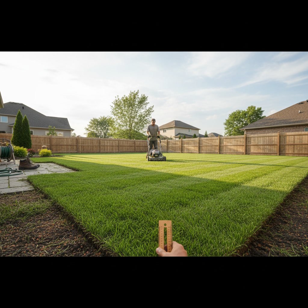 Healthy established sod lawn after proper installation and first mowing